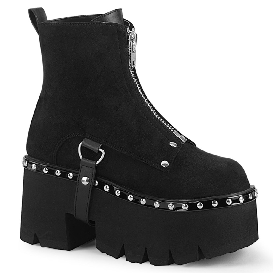 Ashes-100 Black Vegan Suede Demonia Ireland