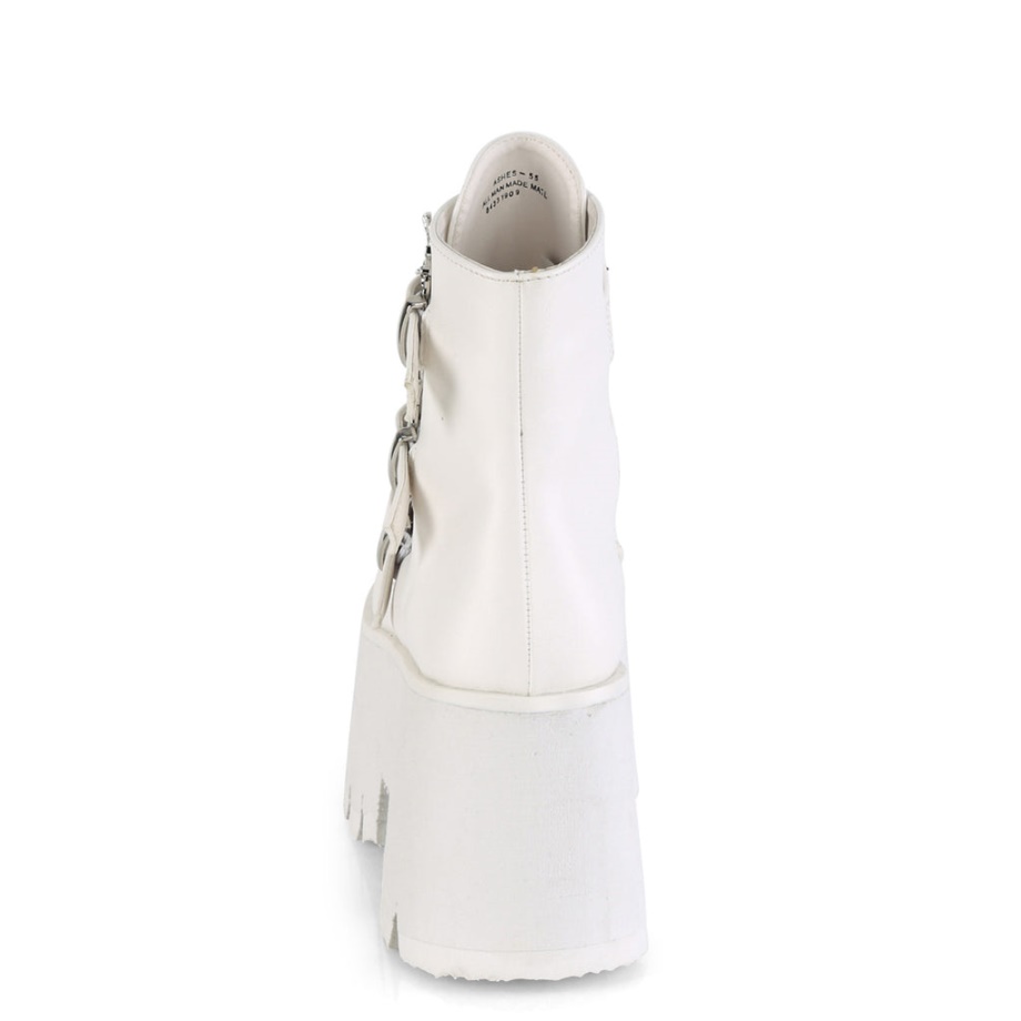 Ashes-55 White Vegan Leather Demonia Ireland