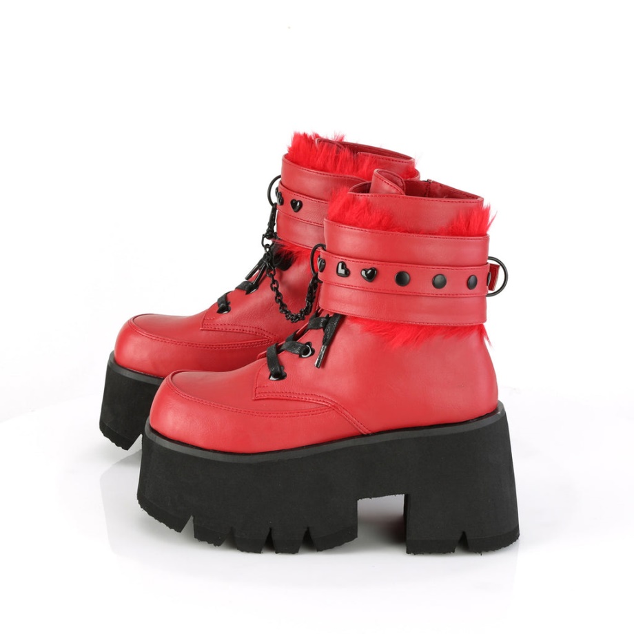 Ashes-57 Red Vegan Leather Demonia Ireland