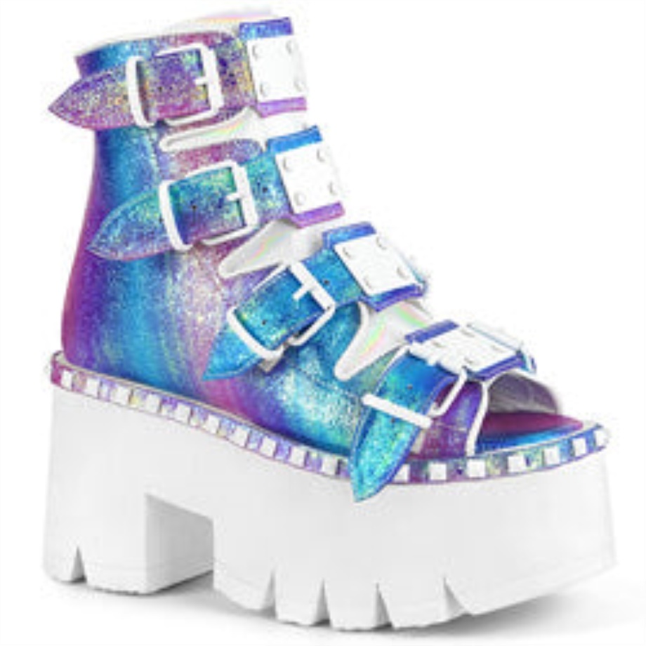 Ashes-70 Demonia Ireland Multi Iridescent Vegan Leather