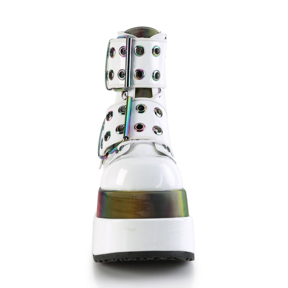 Bear-104 White Patent-Rainbow Reflective Demonia Ireland