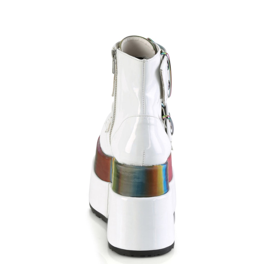 Bear-104 White Patent-Rainbow Reflective Demonia Ireland