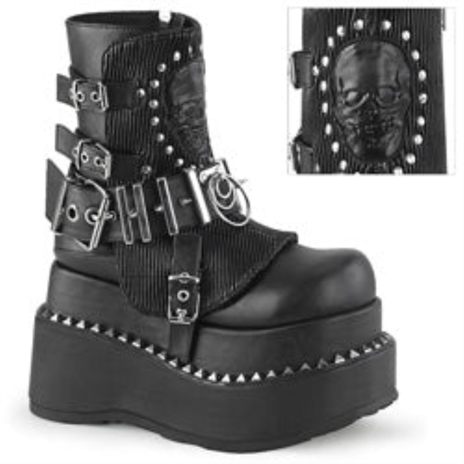 Bear-150 Demonia Ireland Black Vegan Leather