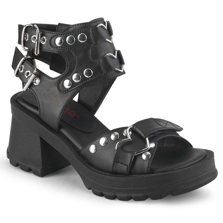 Bratty-07 Black Vegan Leather Demonia Ireland