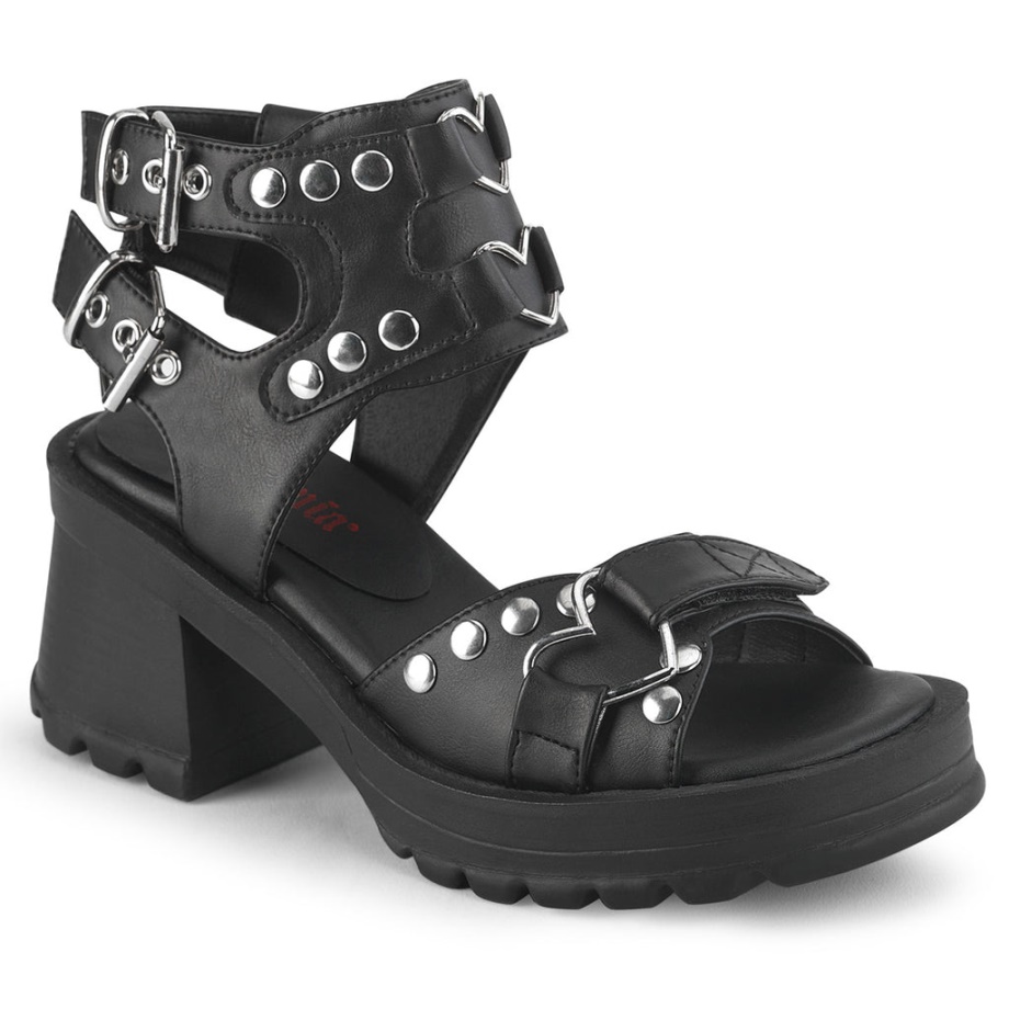 Bratty-07 Black Vegan Leather Demonia Ireland