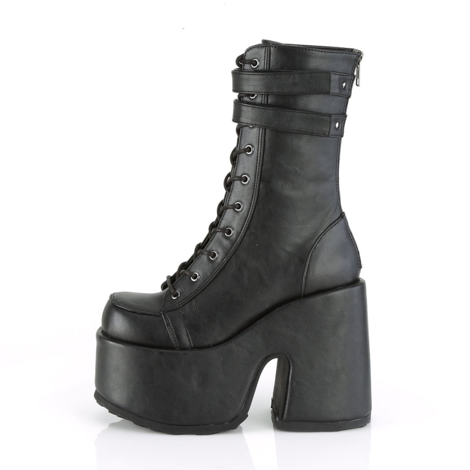 Camel-250 Demonia Ireland Black Vegan Leather