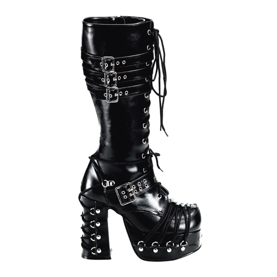Charade-206 Demonia Ireland Black Vegan Leather