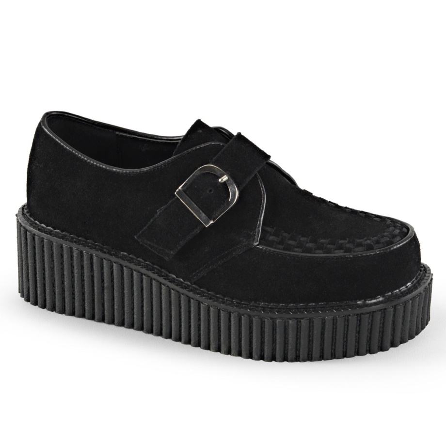Creeper-118 Black Vegan Suede Demonia Ireland