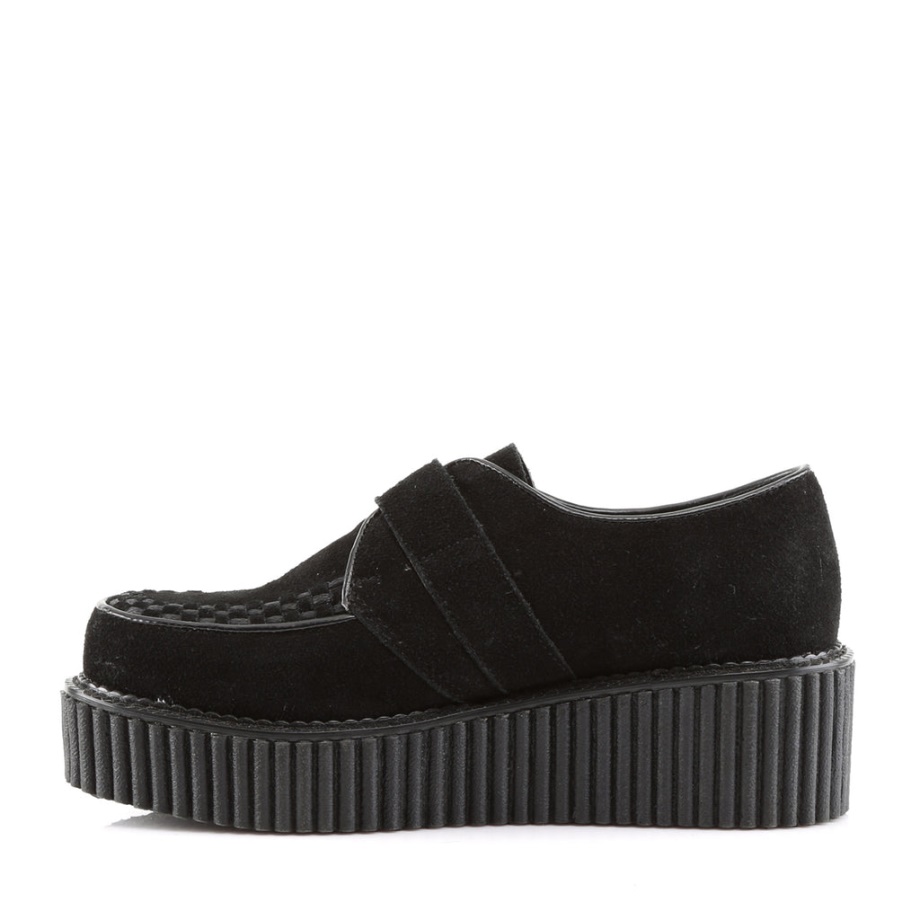 Creeper-118 Black Vegan Suede Demonia Ireland