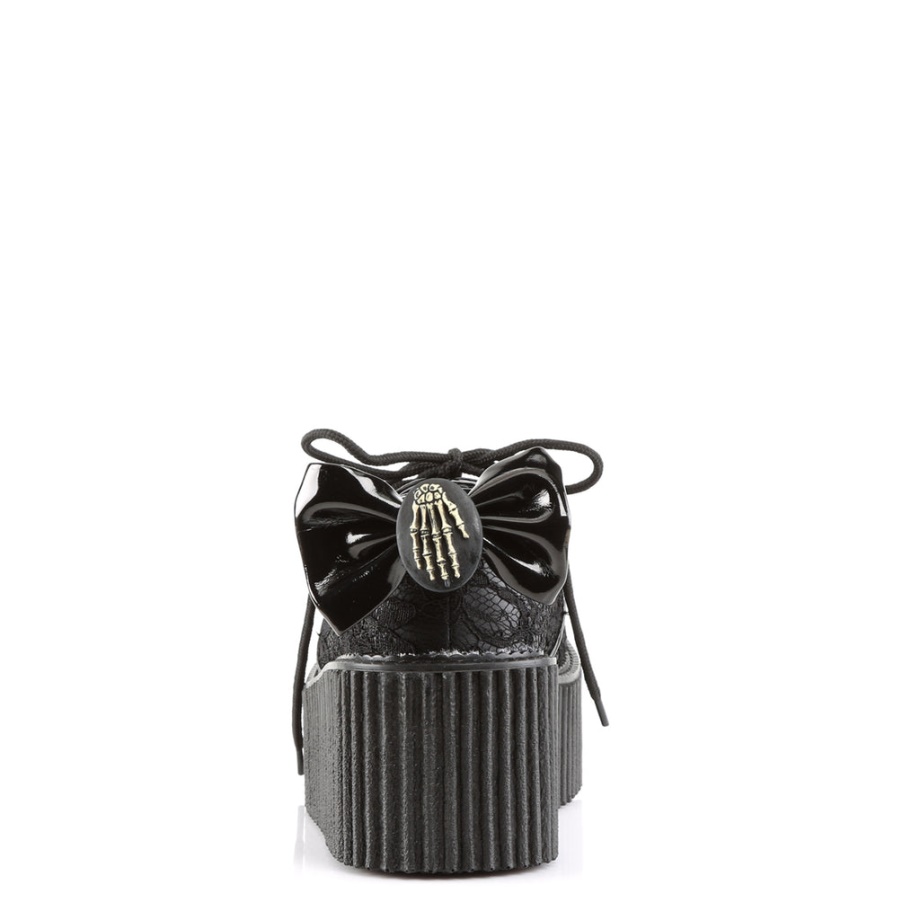 Creeper-212 Demonia Ireland Black Vegan Leather-Lace