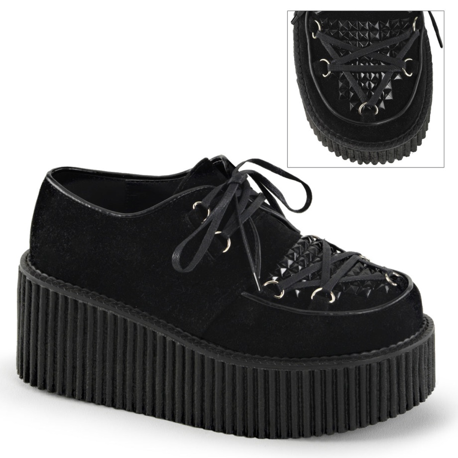Creeper-216 Demonia Ireland Black Vegan Suede
