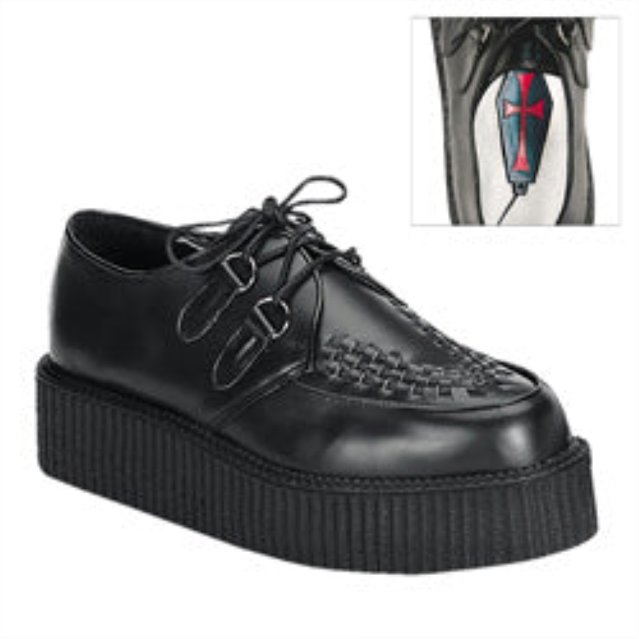 Creeper-402 Black Leather Demonia Ireland