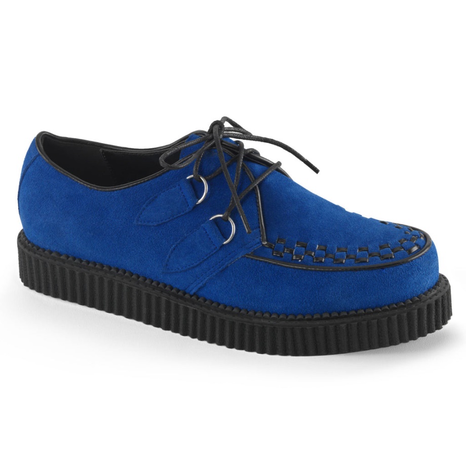 Creeper-602S Royal Blue Suede Demonia Ireland