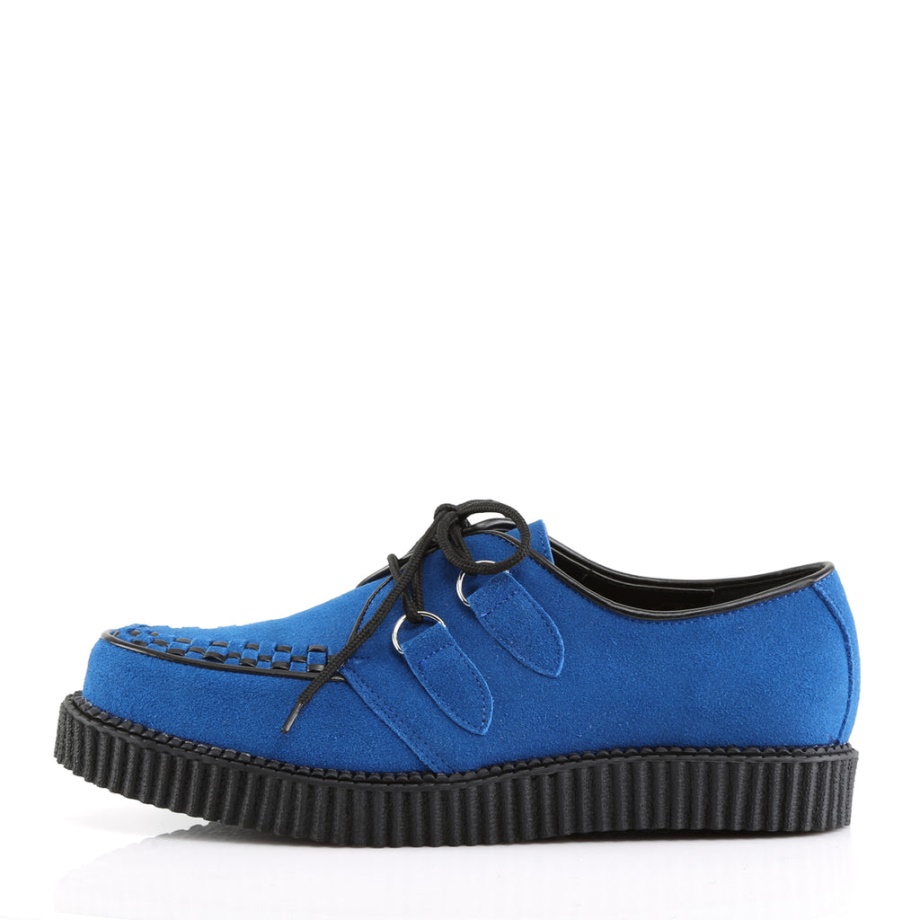 Creeper-602S Royal Blue Suede Demonia Ireland