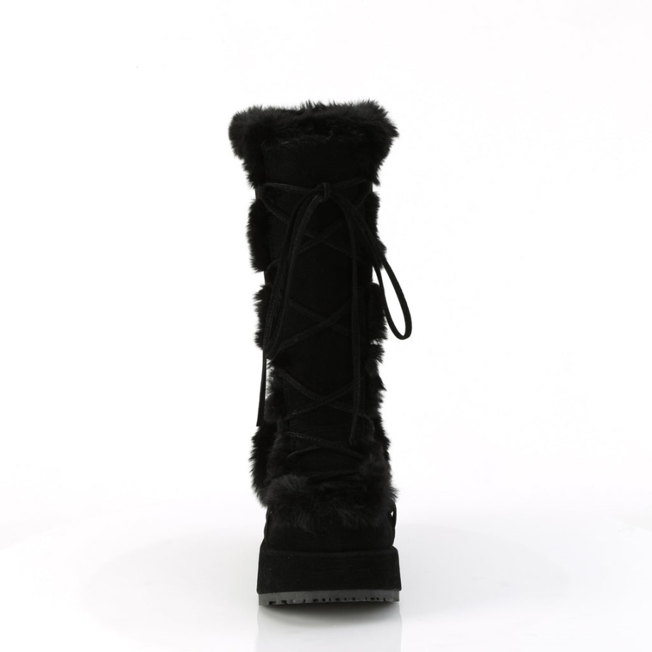 Cubby-311 Black Vegan Suede Demonia Ireland