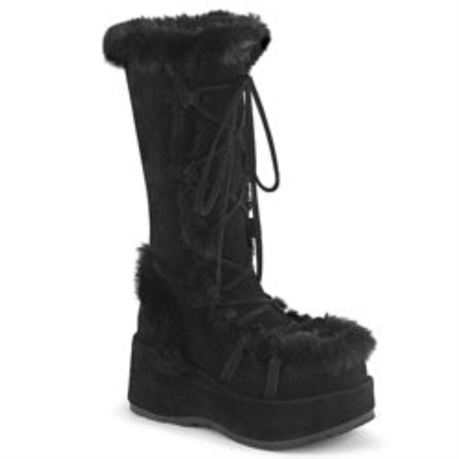 Cubby-311 Black Vegan Suede Demonia Ireland