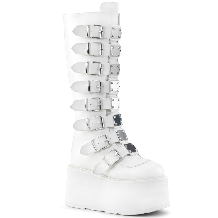 Damned-318 Demonia Ireland White Vegan Leather