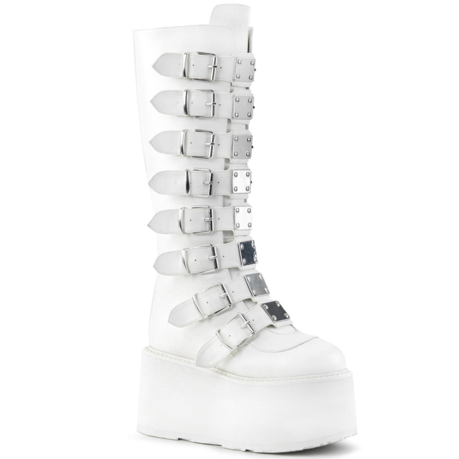 Damned-318 Demonia Ireland White Vegan Leather