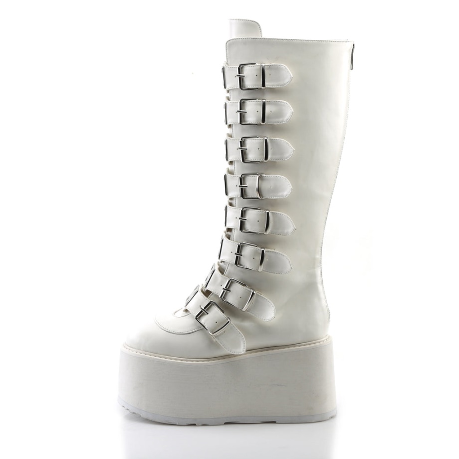 Damned-318 Demonia Ireland White Vegan Leather