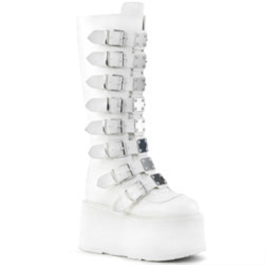 Damned-318 Demonia Ireland White Vegan Leather