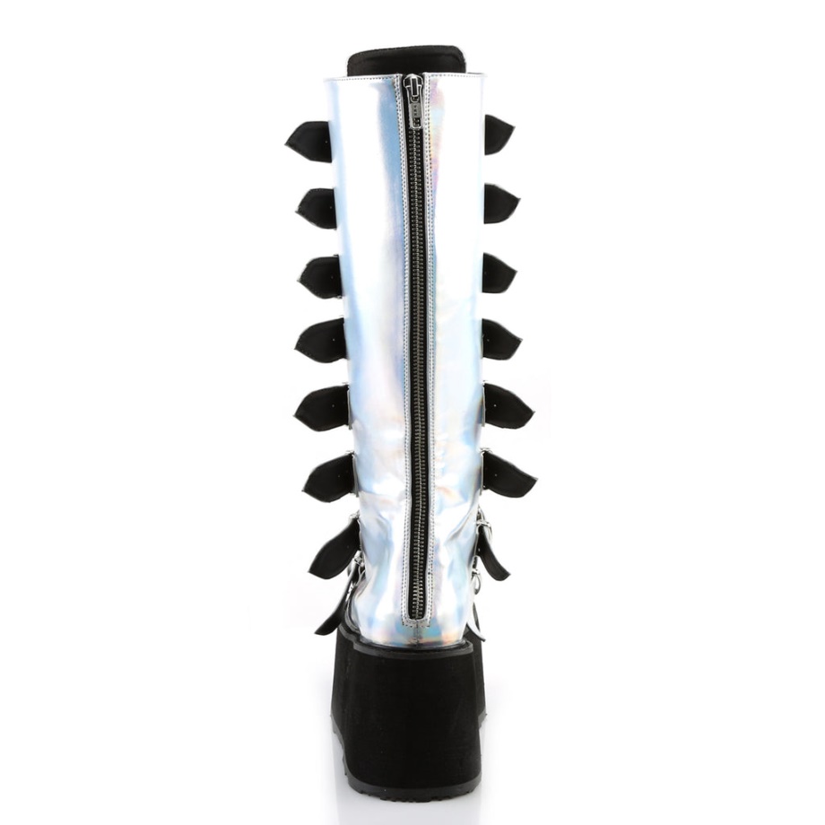 Damned-318 Silver Hologram Vegan Leather Demonia Ireland