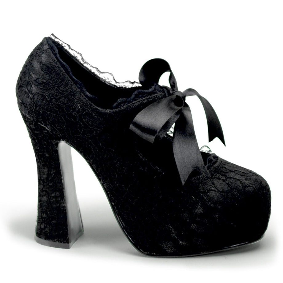 Demon-11 Black Satin-Black Lace Demonia Ireland