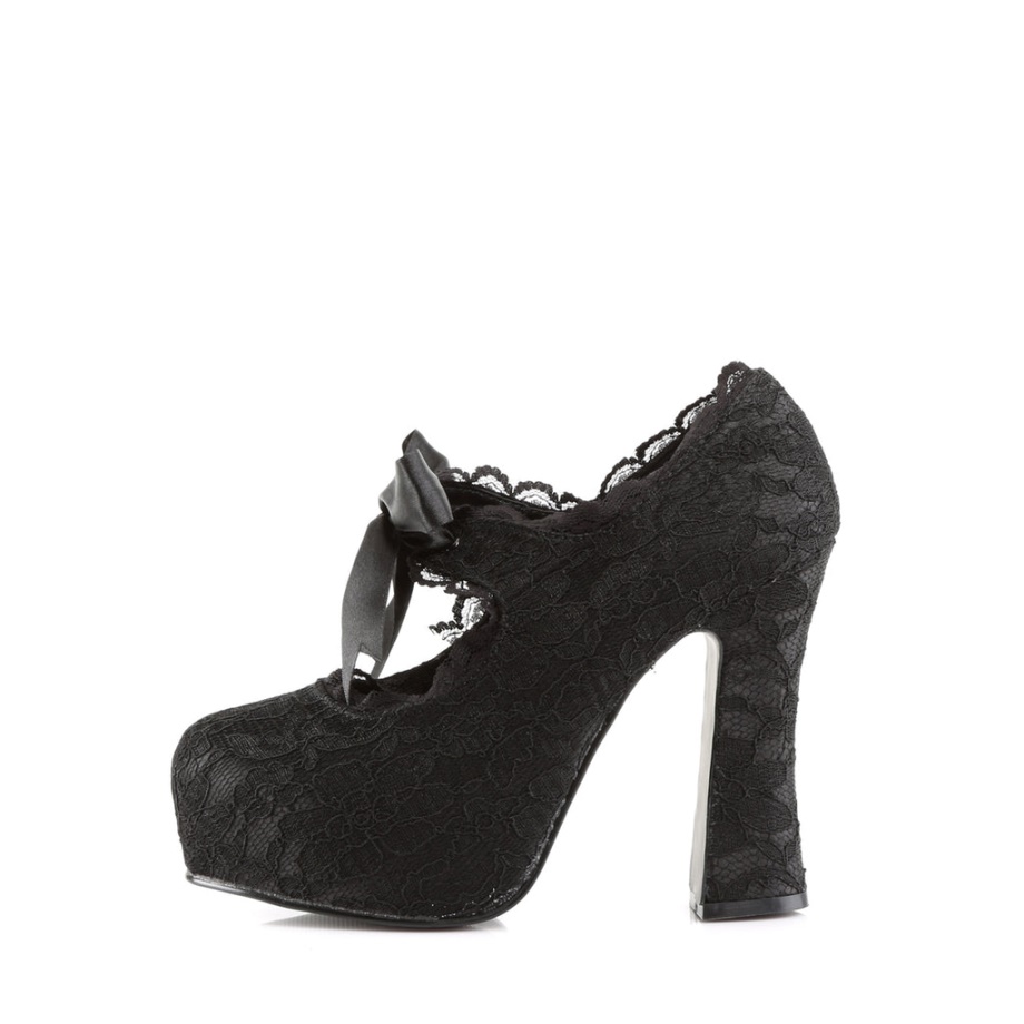Demon-11 Black Satin-Black Lace Demonia Ireland