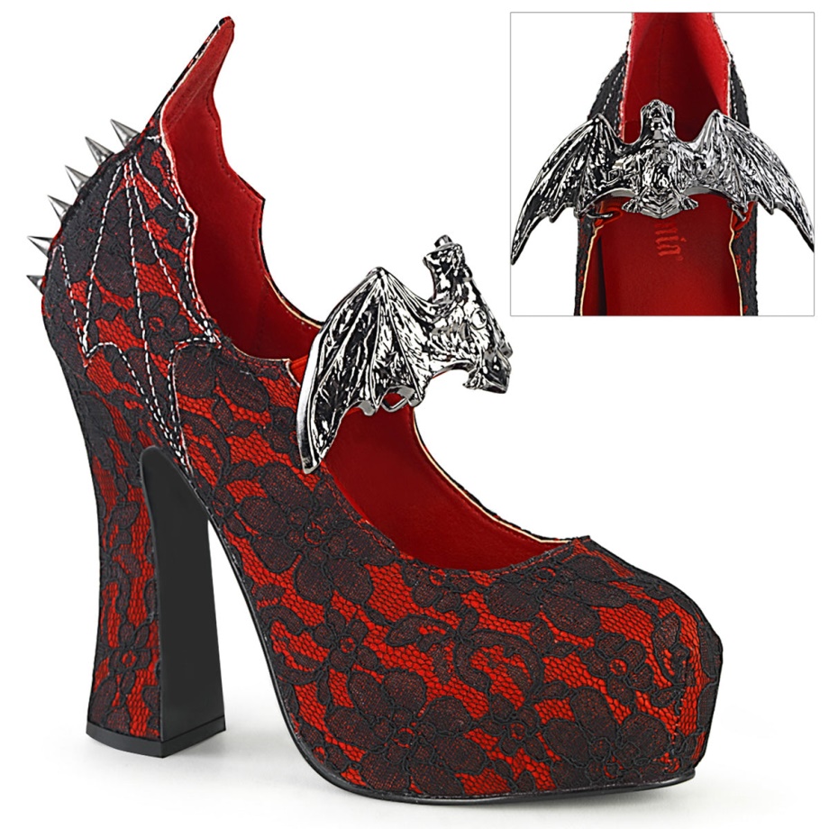 Demon-18 Demonia Ireland Red Satin-Black Lace