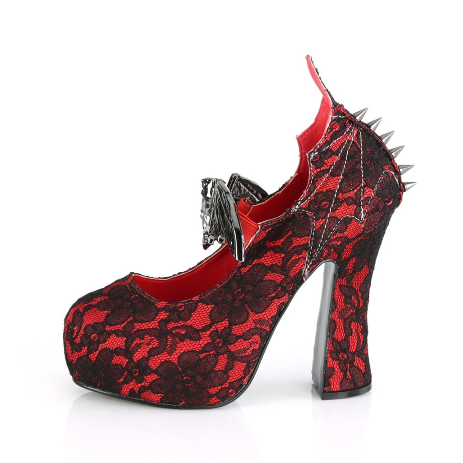 Demon-18 Demonia Ireland Red Satin-Black Lace