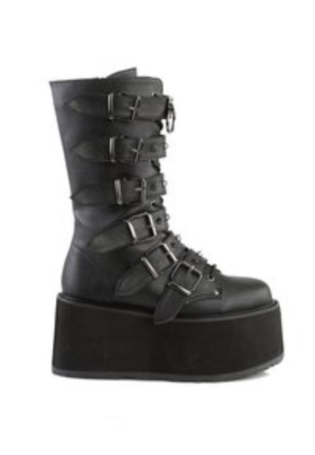 Demonia Ireland Black Cowboybiker Ankle Boot
