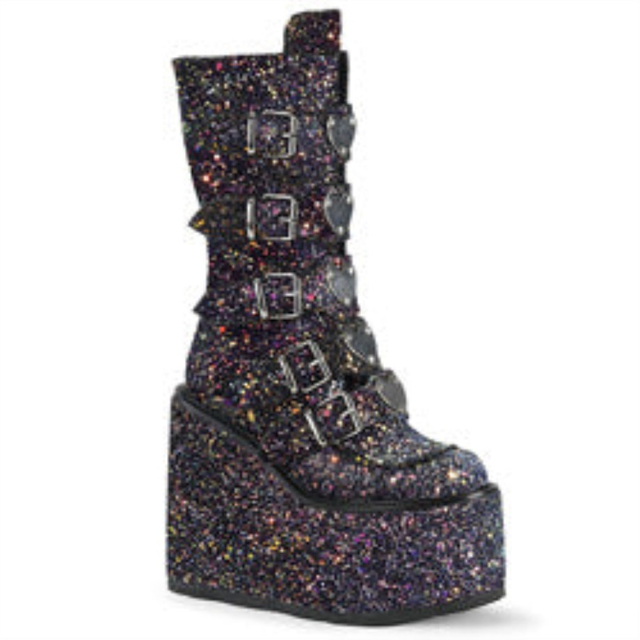 Demonia Ireland Black Multi Glitter Swing-230G