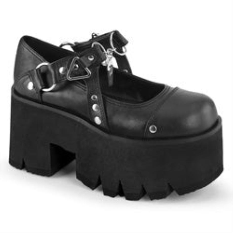 Demonia Ireland Black Str Vegan Leather Emily-377
