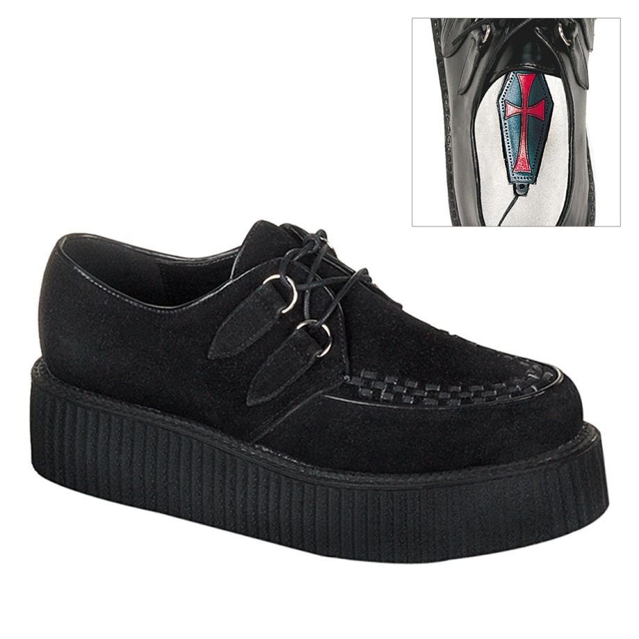 Demonia Ireland Black Suede Creeper-402S