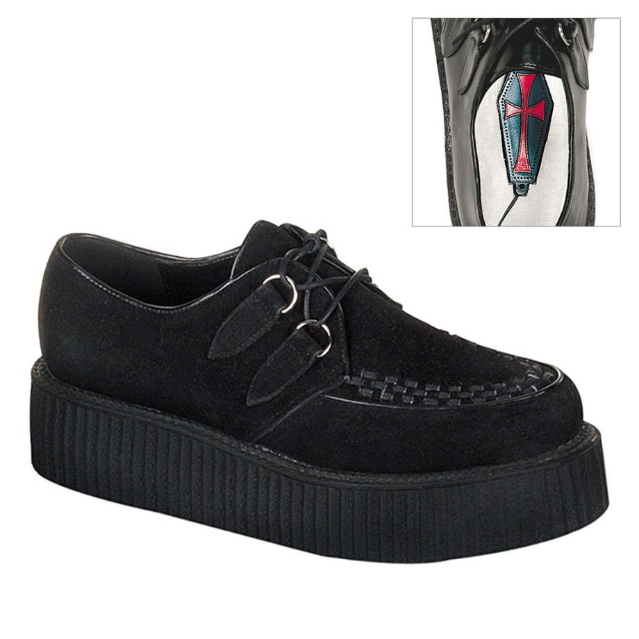 Demonia Ireland Black Suede Creeper-402S