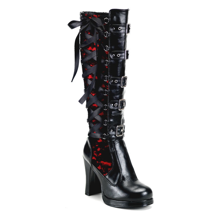 Demonia Ireland Black Vegan Leather Bratty-206
