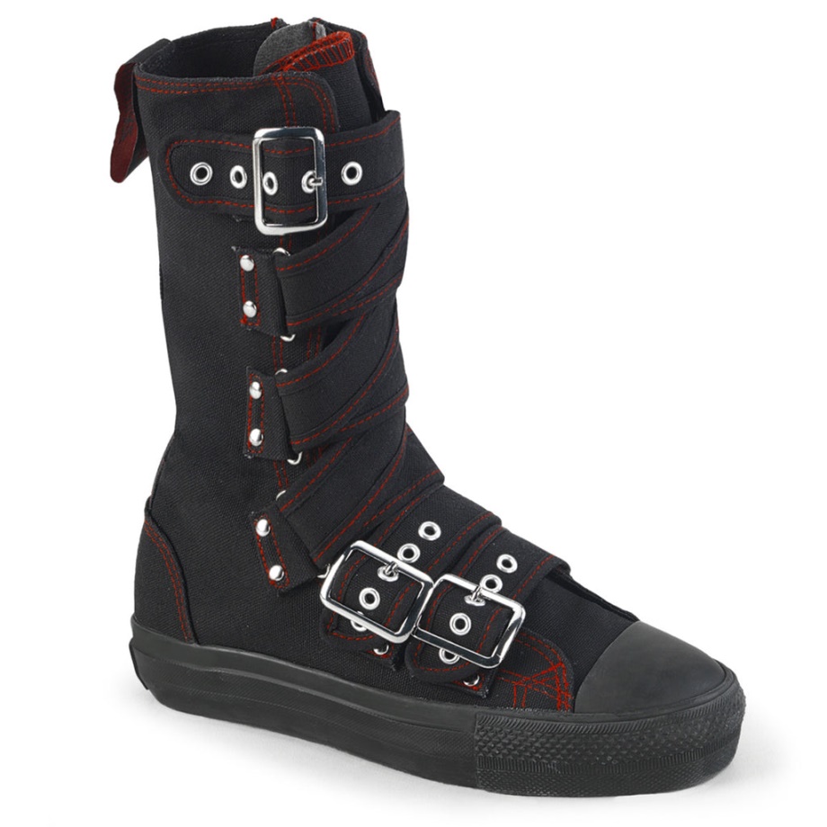Deviant-207 Demonia Ireland Black Canvas-Red