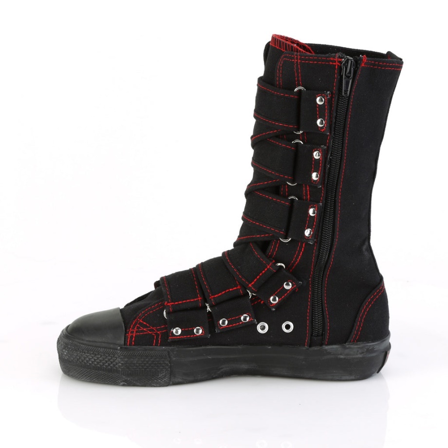 Deviant-207 Demonia Ireland Black Canvas-Red
