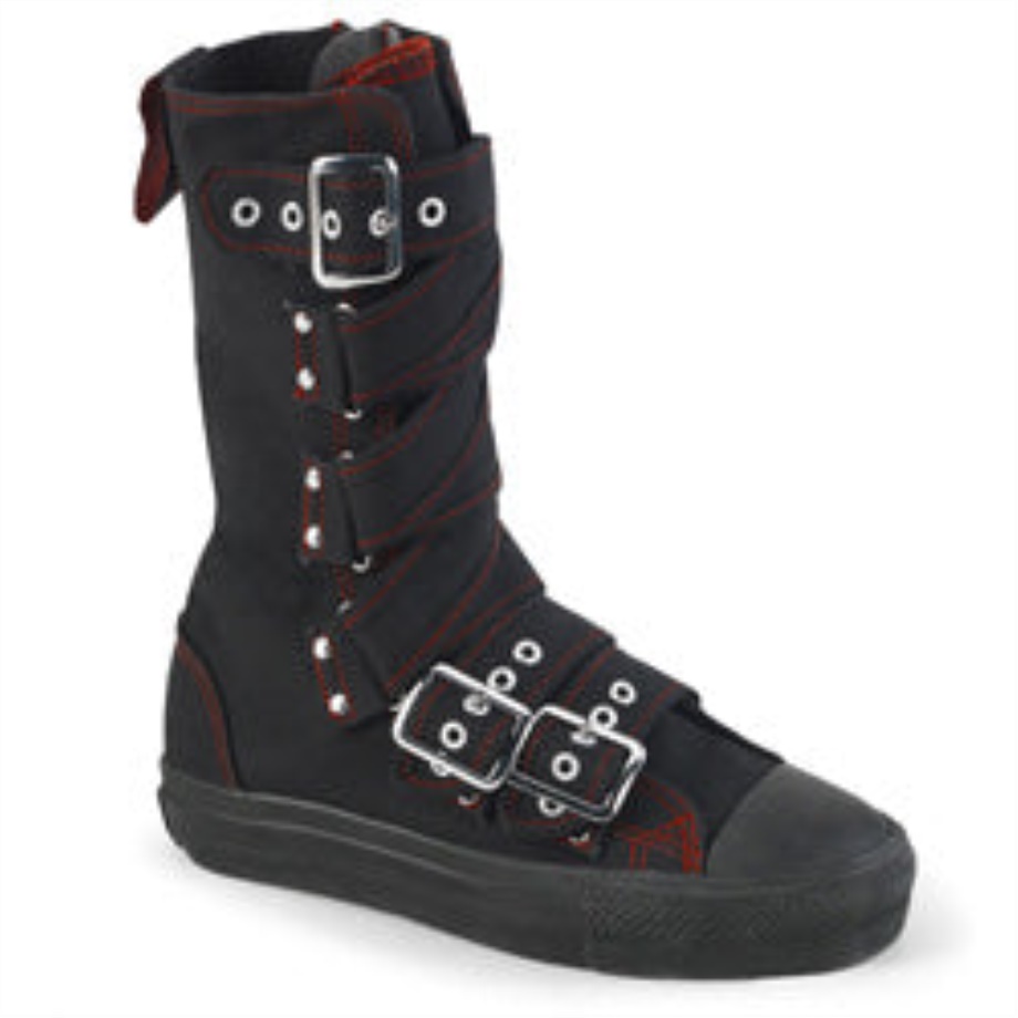 Deviant-207 Demonia Ireland Black Canvas-Red