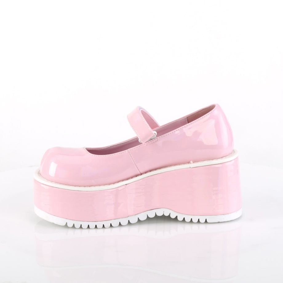 Dollie-01 Demonia Ireland Baby Pink Holo Patent