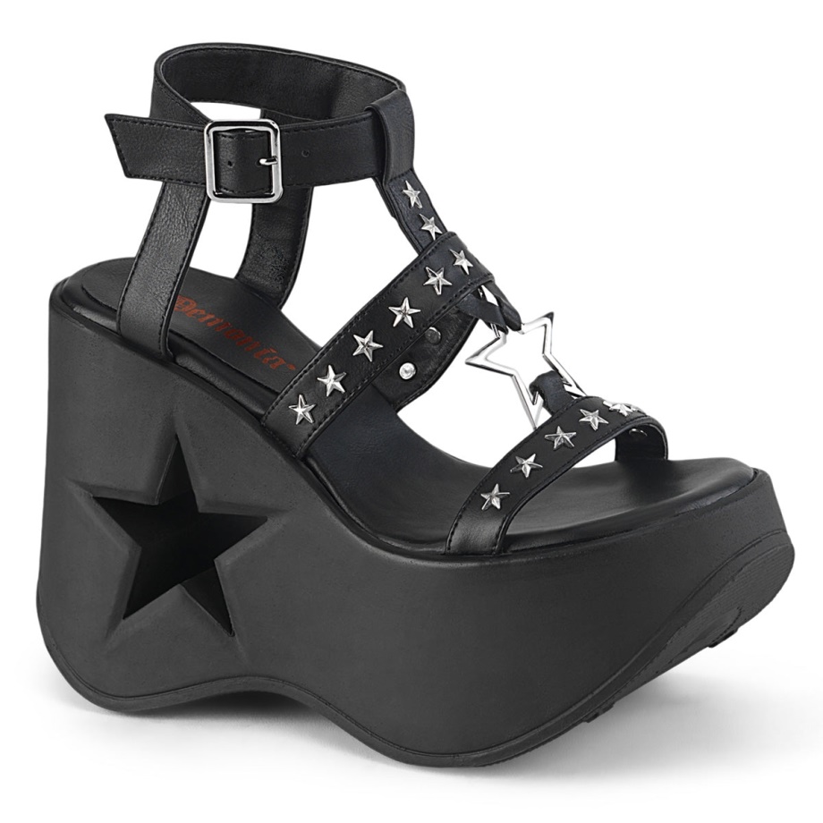Dynamite-12 Demonia Ireland Black Vegan Leather