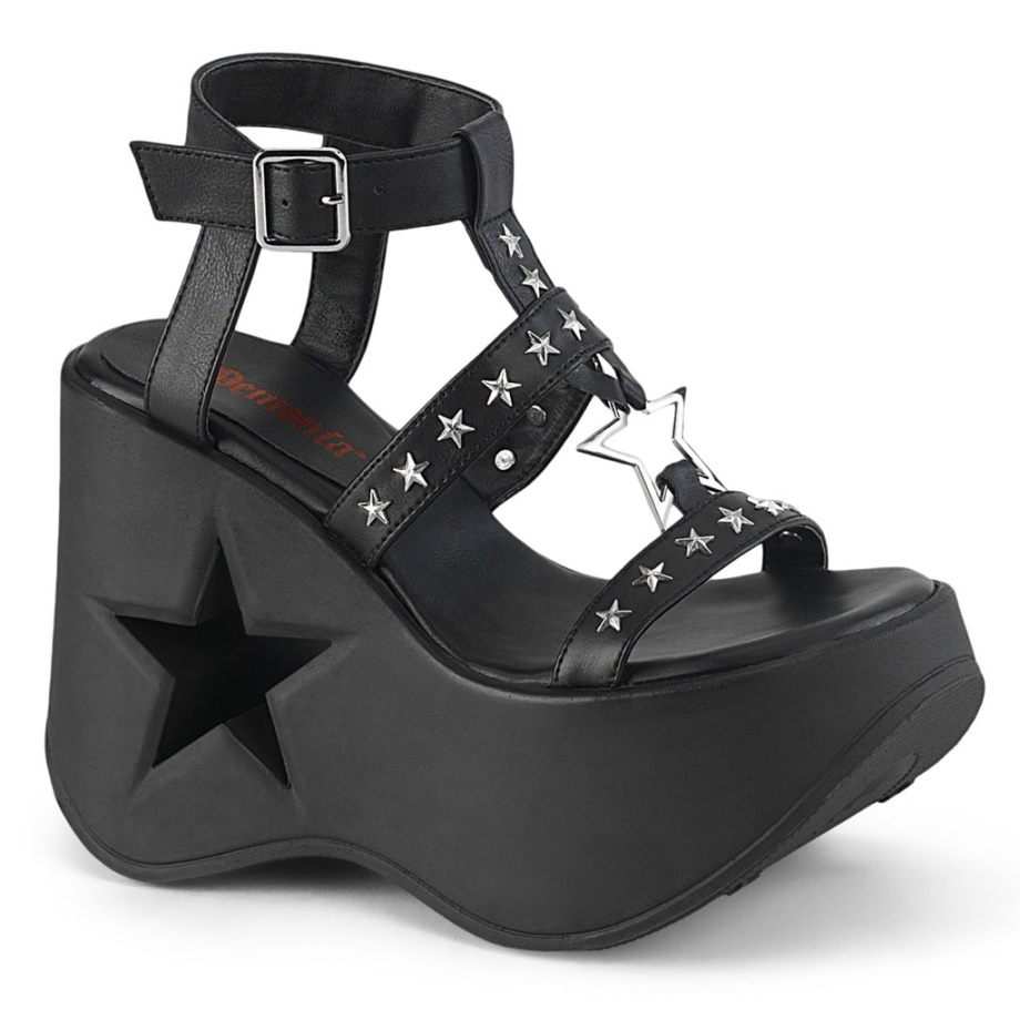 Dynamite-12 Demonia Ireland Black Vegan Leather