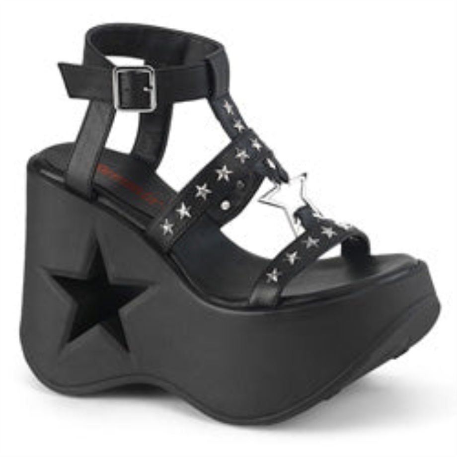 Dynamite-12 Demonia Ireland Black Vegan Leather