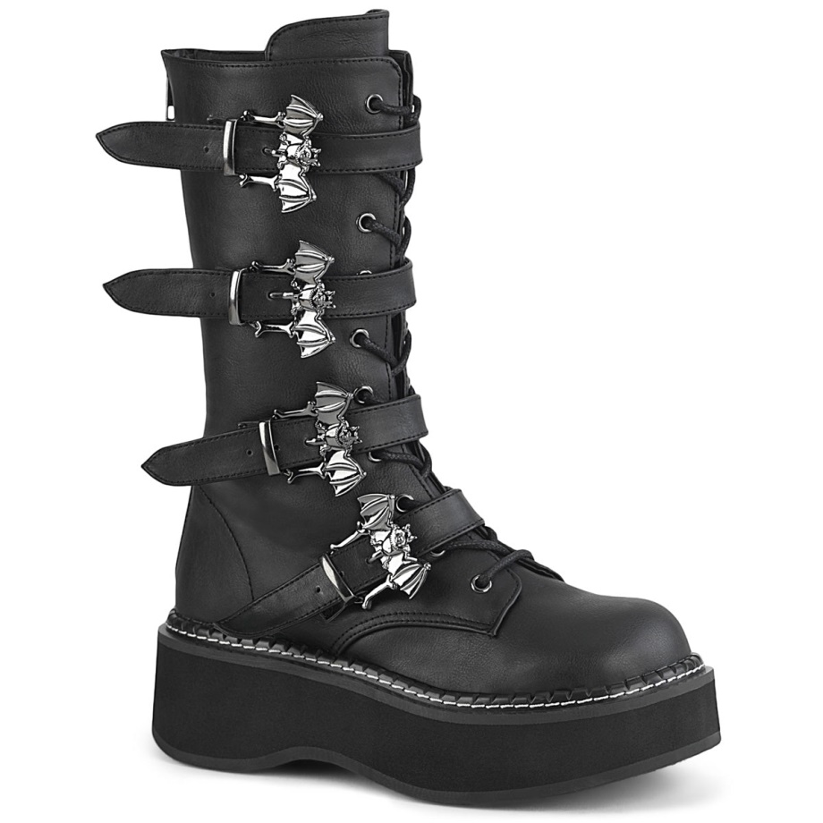 Emily-322 Demonia Ireland Black Vegan Leather