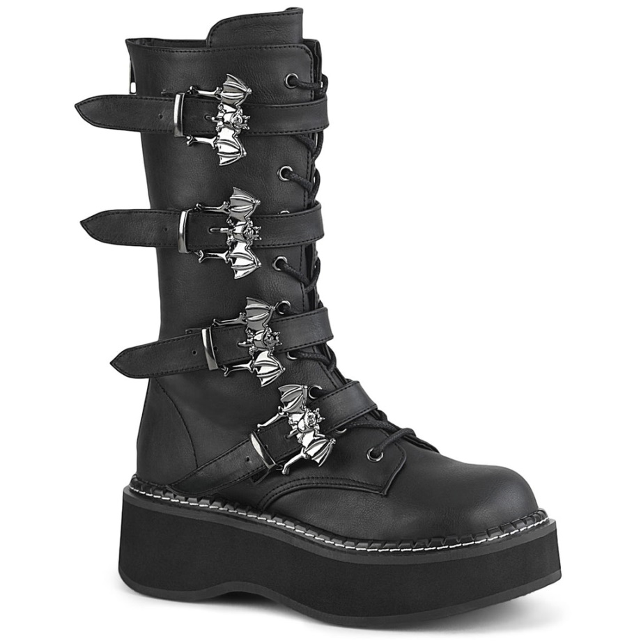 Emily-322 Demonia Ireland Black Vegan Leather