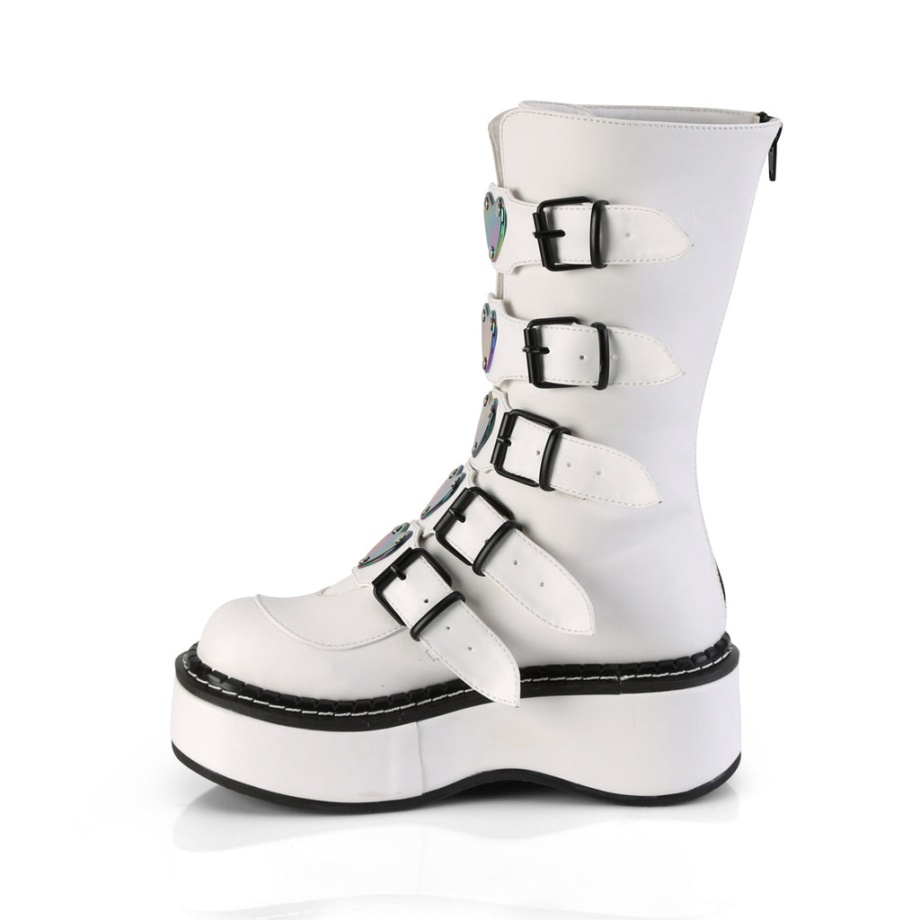 Emily-330 White Vegan Leather Demonia Ireland
