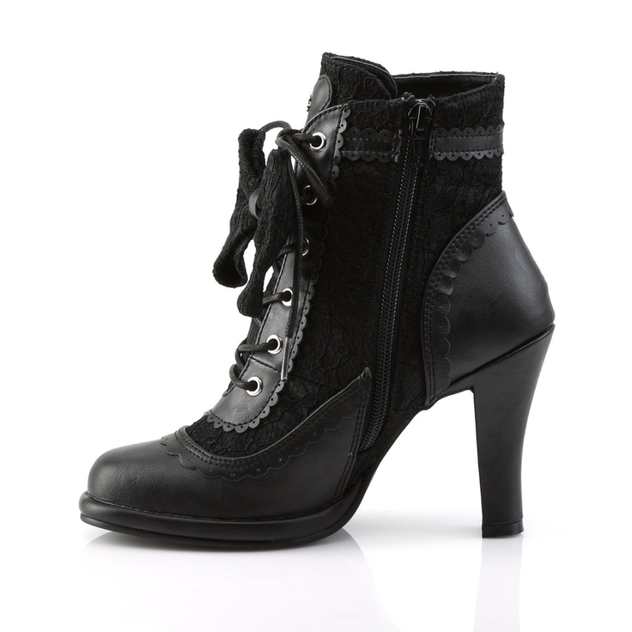 Glam-200 Black Vegan Leather-Lace Demonia Ireland