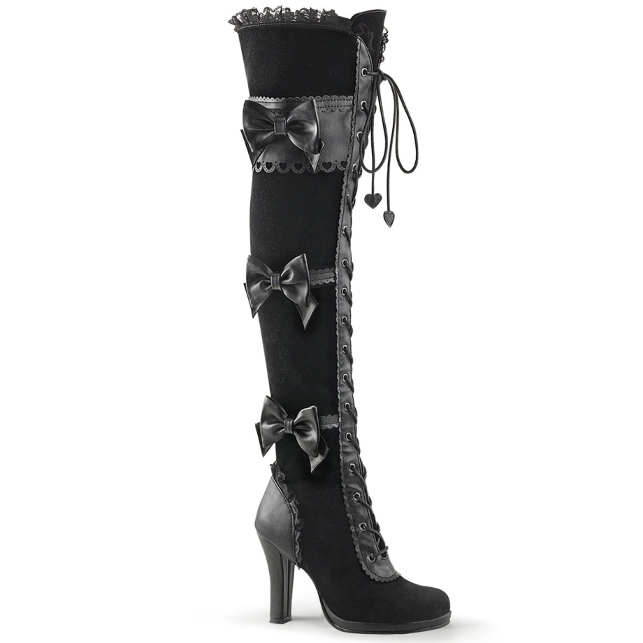 Glam-300 Demonia Ireland Black Vegan Leather-Velvet