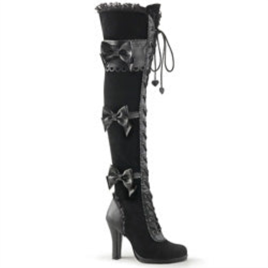 Glam-300 Demonia Ireland Black Vegan Leather-Velvet