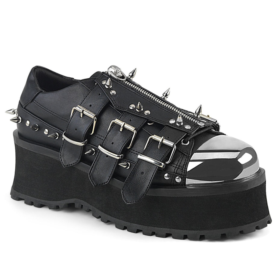 Gravedigger-03 Black Vegan Leather Demonia Ireland