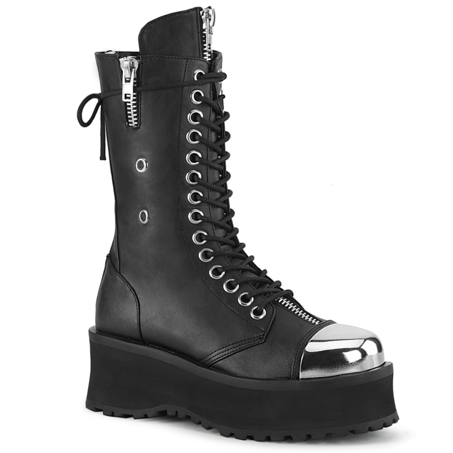 Gravedigger-14 Demonia Ireland Black Vegan Leather